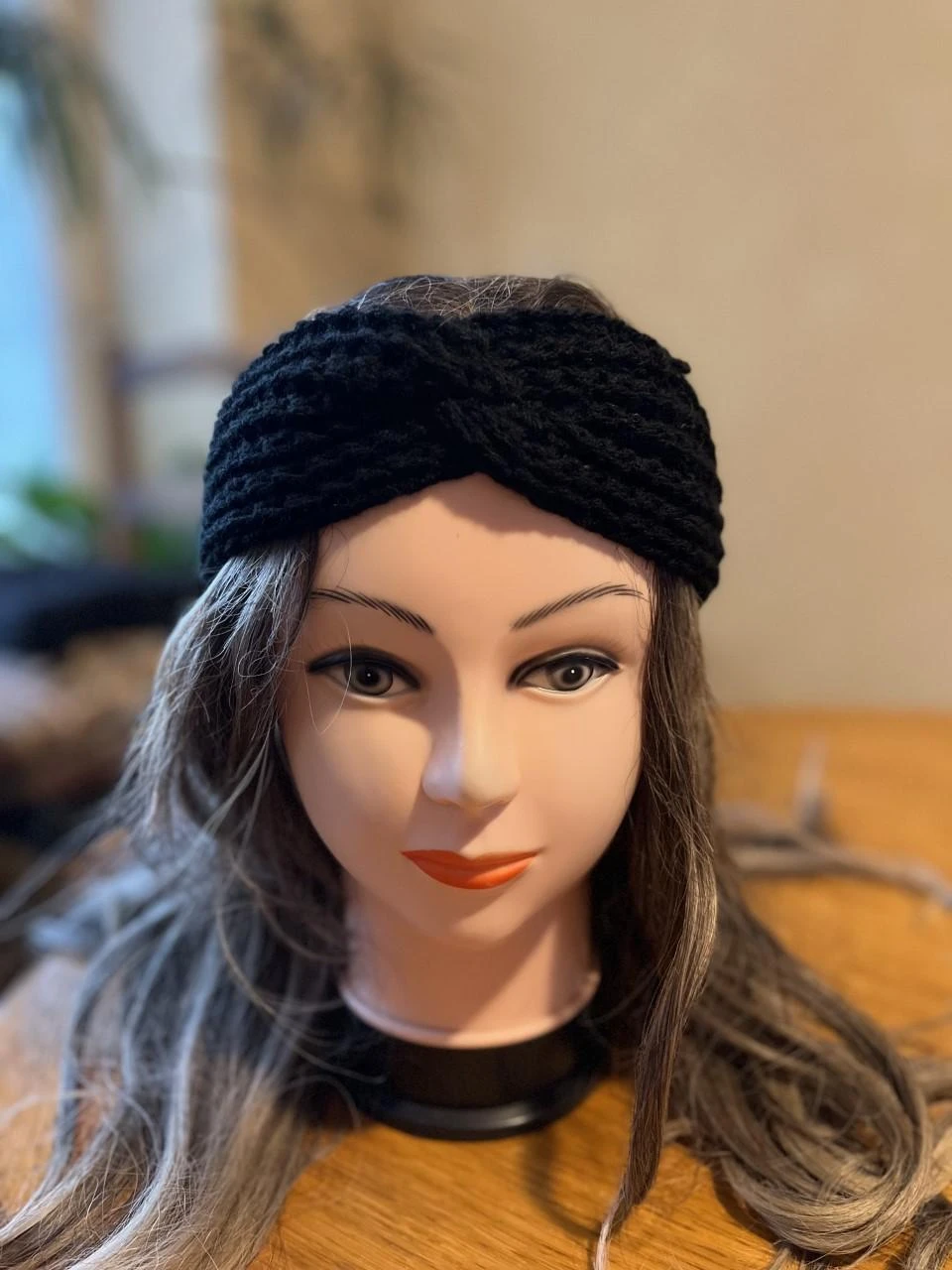 Headband Turban Headband Headband Forehead Band Hoofdband Venda Wool Black Size u – photo 2